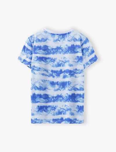 T-shirt chłopięcy bawełniany- biało- niebieski
