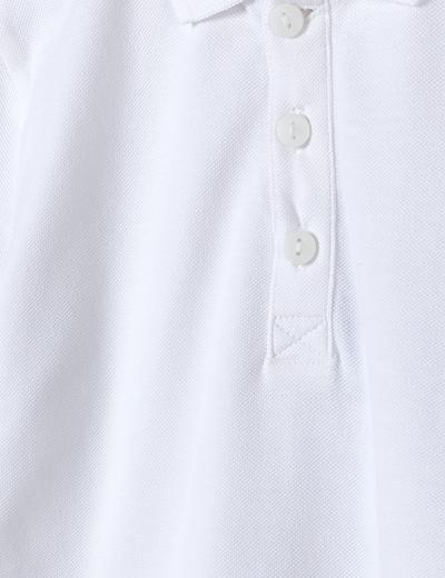 Biała koszulka polo dla chłopca z bawełny