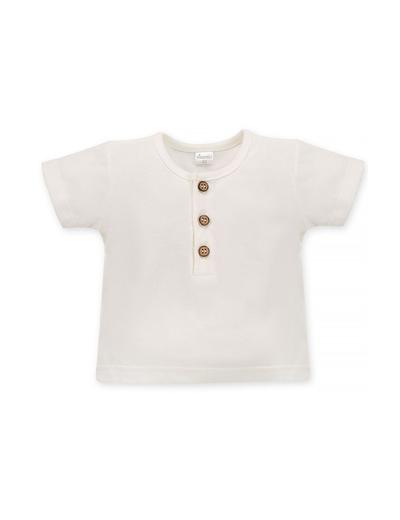 Bawełniana bluzka chłopięca z krótkim rękawem ecru