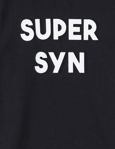 Bawełniany t-shirt chłopięcy z napisem- Super Syn- ubrania na całej rodziny