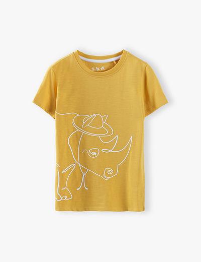 T-shirt chłopięcy z nosorożcem- 100% bawełna