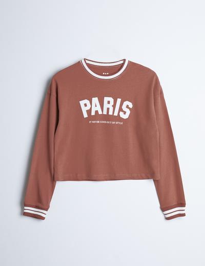 Bluza dziewczęca PARIS - brązowa - Limited Edition