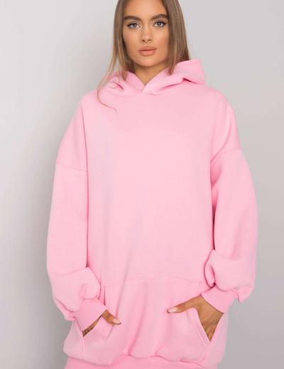 Różowa długa bluza kangurka Roselle