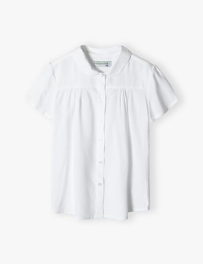 Biała elegancka koszula dziewczęca z krótkim rękawem - Max&Mia
