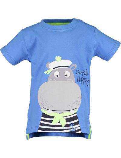 Koszulka chłopięca niebieska z hipopotamem