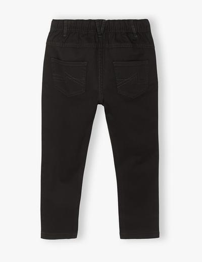 Spodnie chłopięce loose fit czarne ze sznurkiem w pasie
