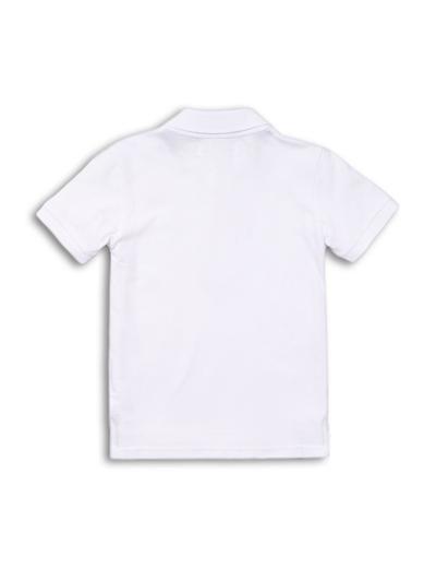 Biały t-shirt z kołnierzykiem dla niemowlaka