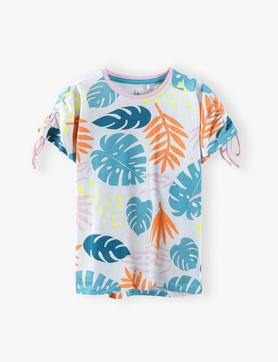 T-shirt dziewczęcy - kolorowe liście