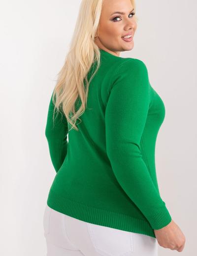 Klasyczny Sweter Plus Size Na Guziki zielony