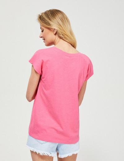 Bawełniany różowy T-shirt damski