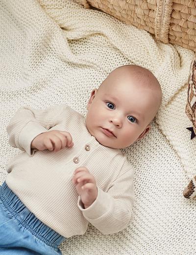 Body niemowlęce z długim rękawem - beżowe