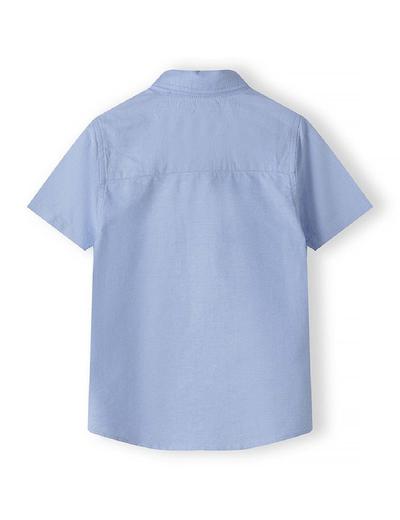 Niebieska koszula z krótkim rękawem z tkaniny oksford dla chłopca