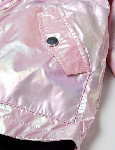 Różowa kurtka przeciwdeszczowa z kapturem dla dziewczynki