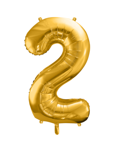 Balon foliowy metalizowany Cyfra ''2'' w kolorze złotym
