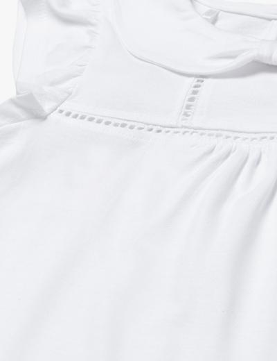 Biała elegancka bluzka dziewczęca z kołnierzykiem