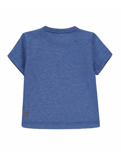 Koszulka chłopięca krótki rękaw, niebieska z nadrukiem, Bellybutton