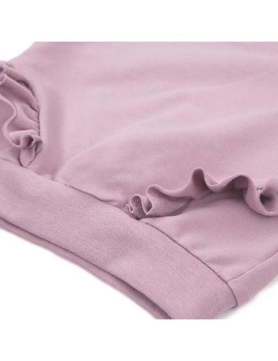 Bawełniana bluza z falbankami SIMPLY COMFY  - wrzosowy