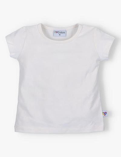 T-shirt dziewczęcy z krótkim rękawem - biały - I Love Colors