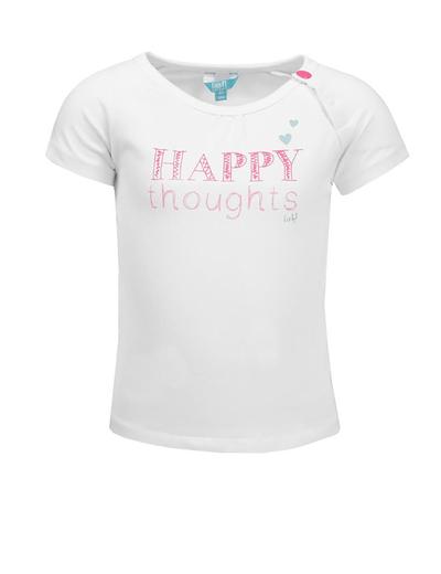 T-shirt dziewczęc Happy thoughts - biały - Lief