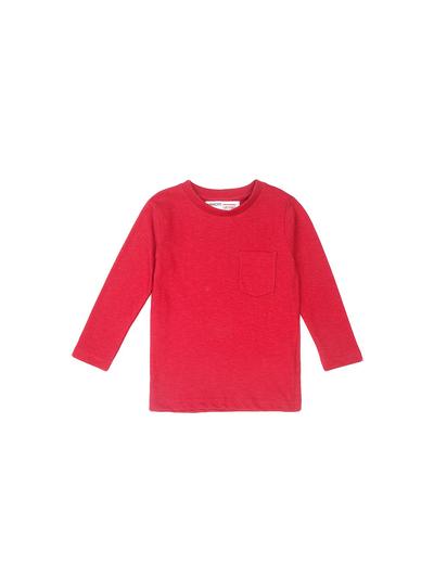 Bluzka chłopięca bawełniana z kieszonką - czerwona