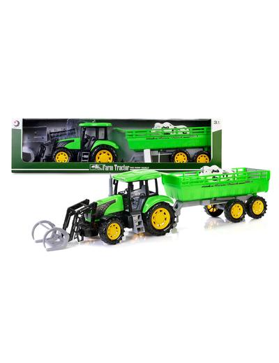 Traktor z przyczepą 79 cm. zielony