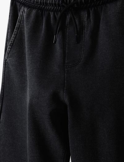 Czarne spodnie dresowe z efektem sprania - Lincol&Sharks