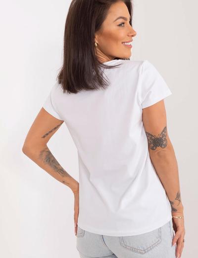 Bawełniany T-Shirt Z Napisami biały