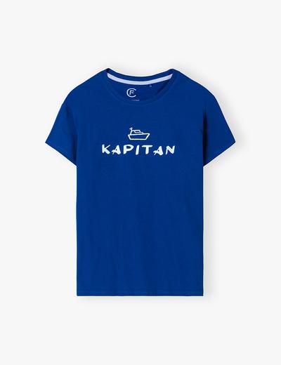Bawełniany t-shirt męski z nadrukiem - KAPITAN