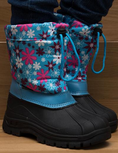 Buty zimowe dziewczęce na zamek z futerkowym ociepleniem