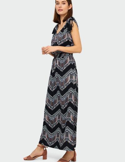 Długa wiskozowa sukienka z nadrukiem