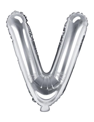 Balon foliowy Litera ''V'' 35cm - srebrny