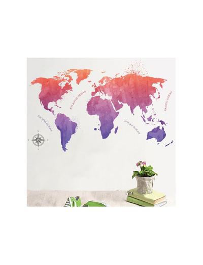 Naklejka na ścianę mapa świata