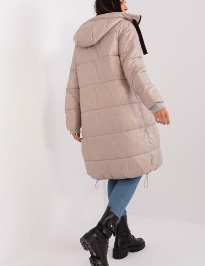 Beżowa pikowana kurtka zimowa SUBLEVEL