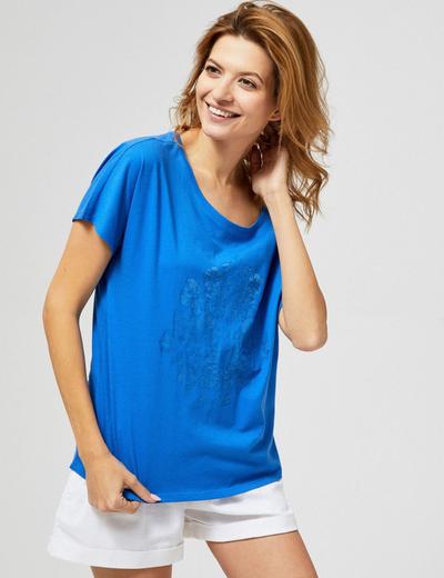 T-shirt damski w kolorze niebieskim