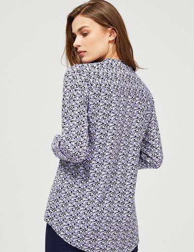 Koszula damska z wiskozy we wzory - fioletowa