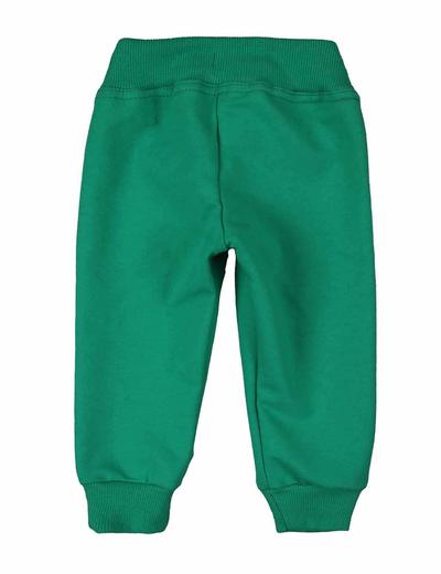 Spodnie dresowe chłopięce zielone z dzianiny Tup Tup