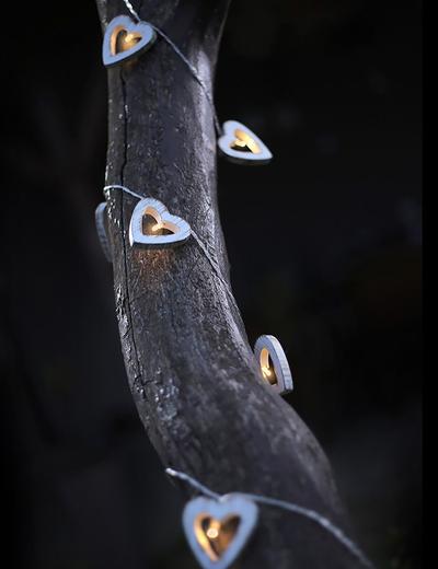 Dekoracyjne lampki LED – Wooden Heart 1,65m