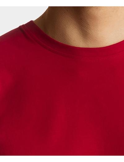 Bawełniana koszulka męska z krótkim rękawem - czerwona