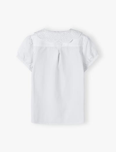 Biała koszula z krótkim rękawkiem dla dziewczynki