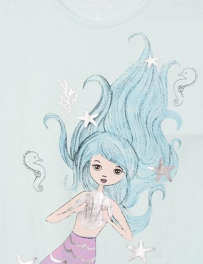 Pidżama dziewczęca niebieska z syrenką