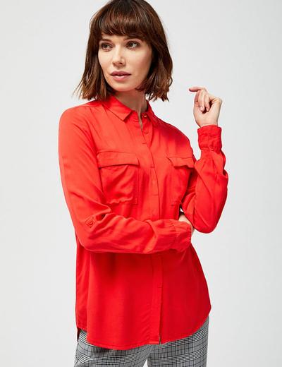 Koszula damska czerwona z długim rękawem