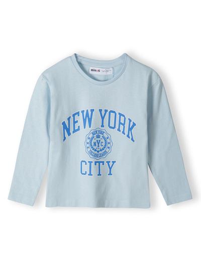 Błękitna bluzka dziewczęca z bawełny- New York city