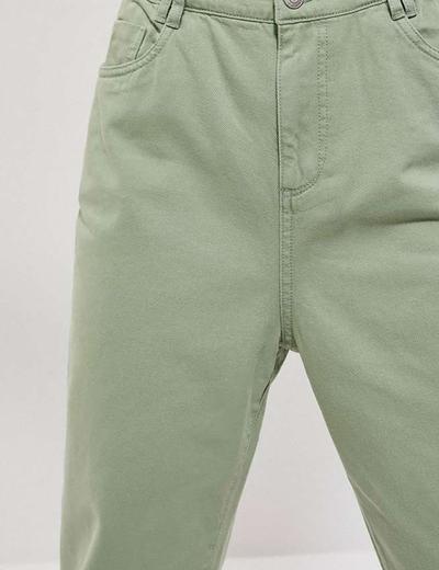 Bawełniane spodnie jeansowe damskie zielone