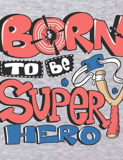 Szara chłopięca rozpinana bluza z kapturem Born to be superhero