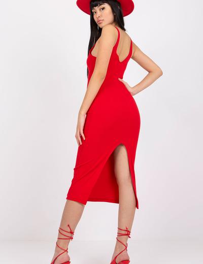 Czerwona dopasowana sukienka San Diego RUE PARIS