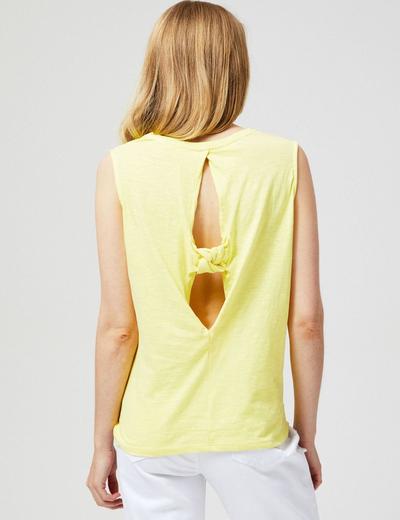 Bawełniana bluzka typu top o luźnej formie żółta