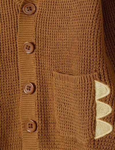Bawełniany sweter niemowlęcy chłopięcy - brązowy