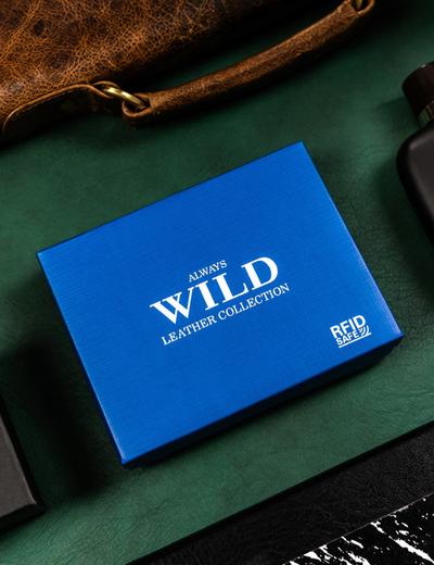Klasyczny, skórzany portfel męski bez zapięcia — Always Wild
