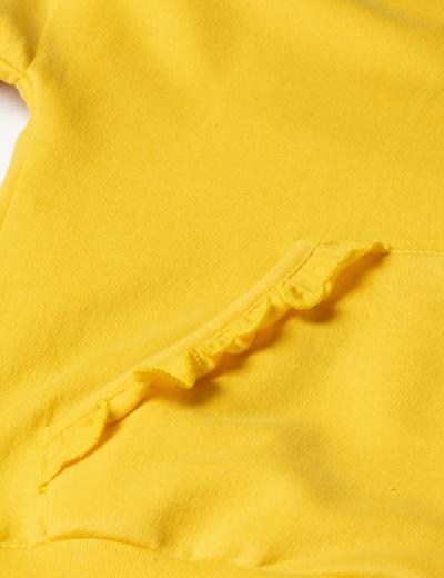 Żółta bluza dla dziewczynki z kapturem