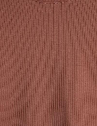 Brązowa bluzka dziewczęca w drobne prążki - długi rękaw - Limited Edition
